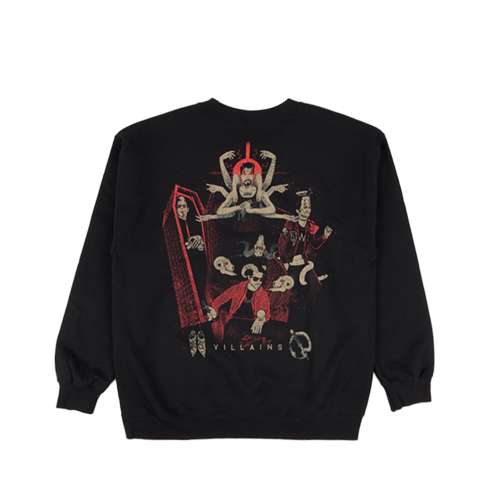 VILLAINS Black Crewneck Back
