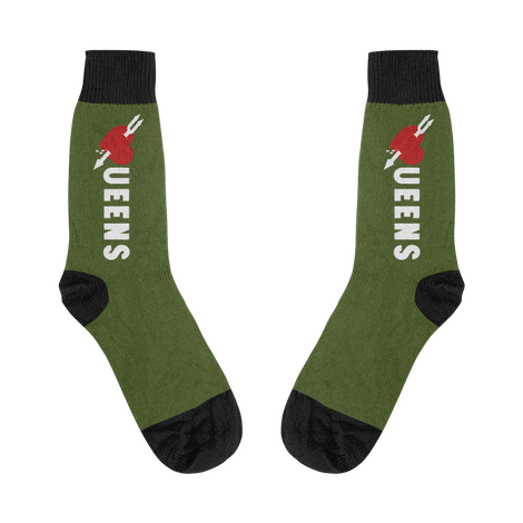 Dark Green Queens Heart Socks (November)
