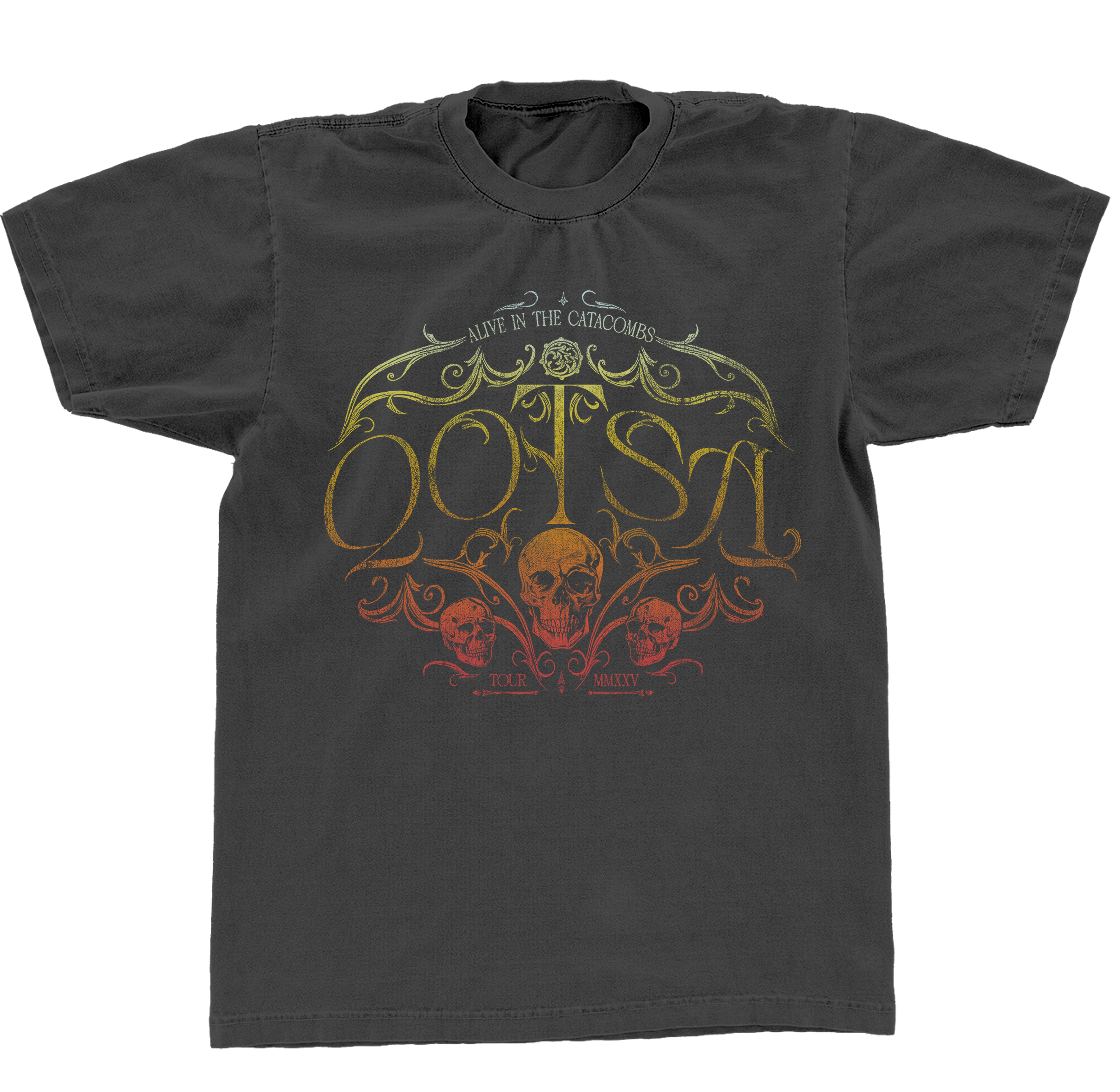 Alive In The Catacombs Skull Tour T-Shirt (Black) 48 hour limited edition