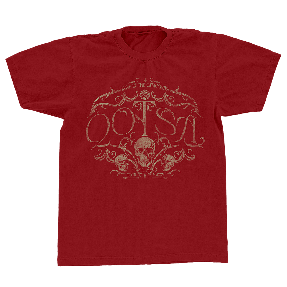 Alive In The Catacombs Skull T-Shirt (Red)