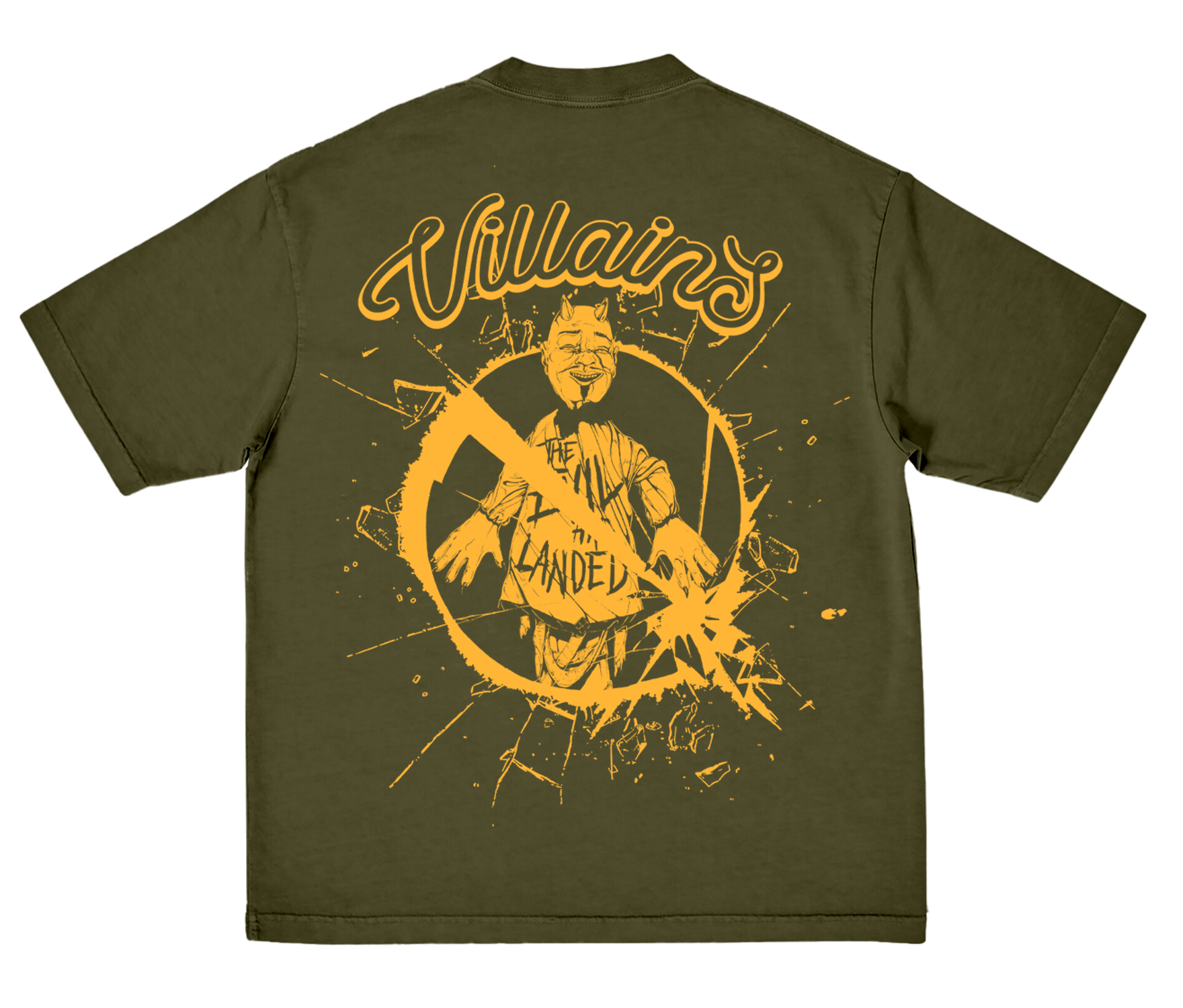 The Evil Has Landed Military Green T-Shirt - 72 Hour Back