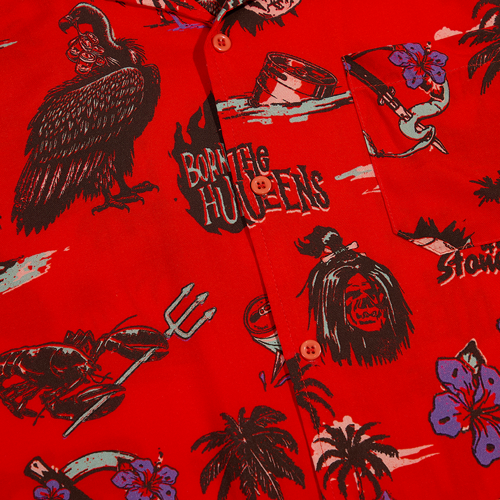 QOTSA Cabana Tiki Shirt Front Detail