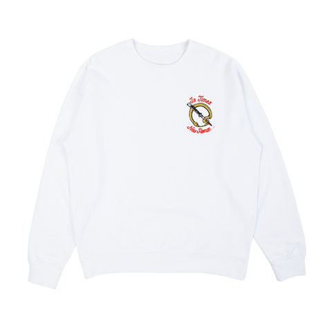 In Times New Roman... White Crewneck Front