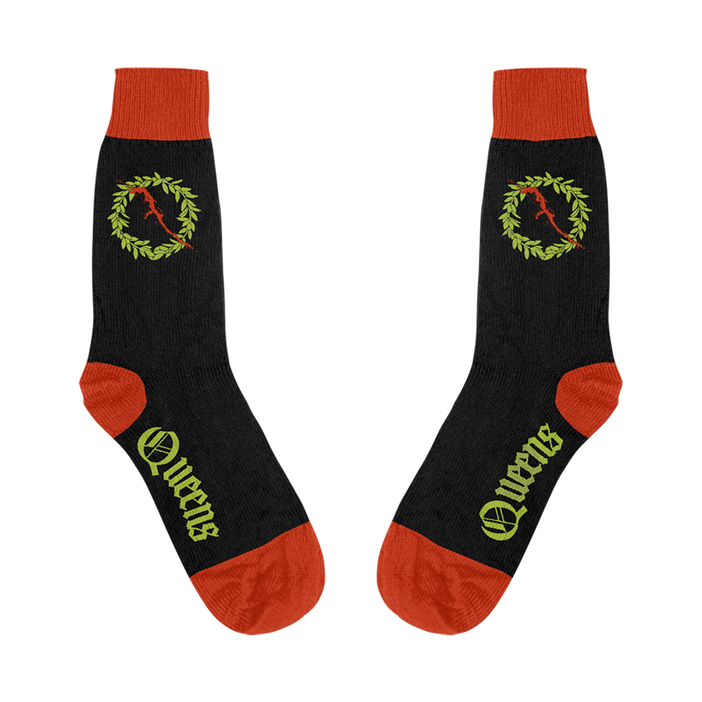 Q Wreath Christmas Sock